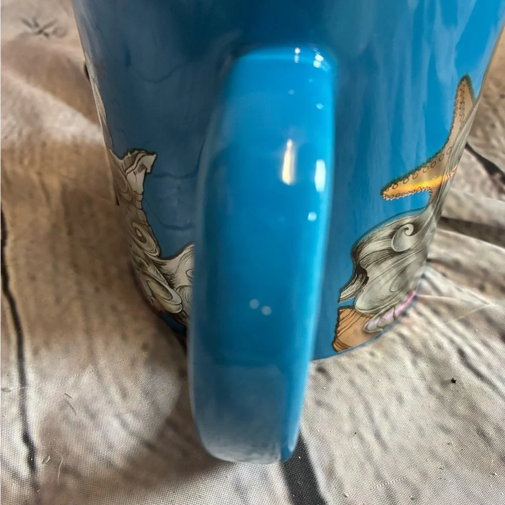 DISNEY METALLIC ARIEL BLUE MUG 20 OZ THE LITTLE MERMAID‎ IRIDESCENT RAINBOW